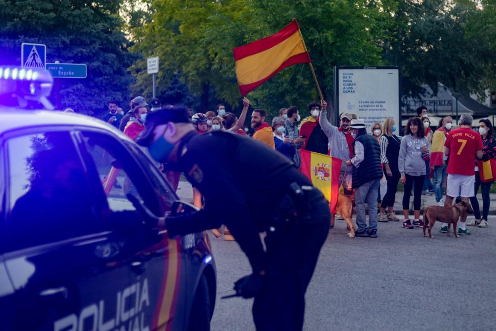 Protestas por la gestión del Gobierno de la crisis sanitaria.