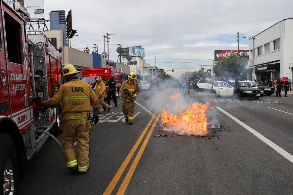 Protests against the death in Minneapolis police custody of George Floyd, in Los Angeles
