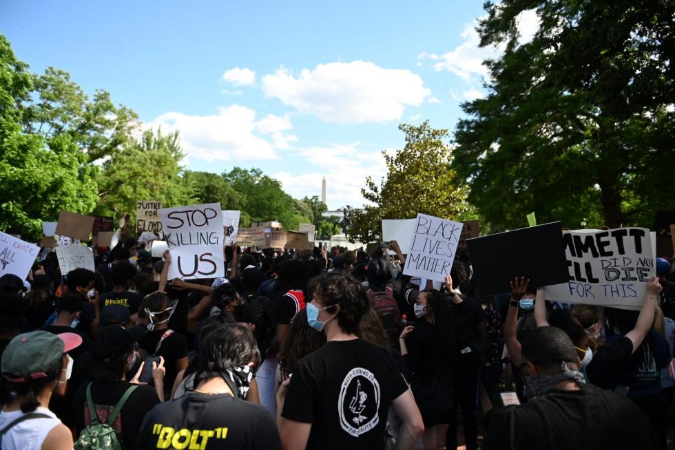 Protest following the death in Minneapolis police custody of George Floyd, in Washington