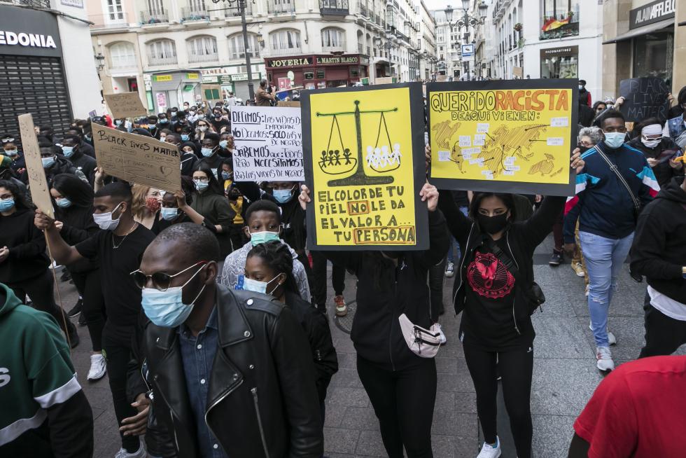 Manifestación contra el racismo en Zaragoza.