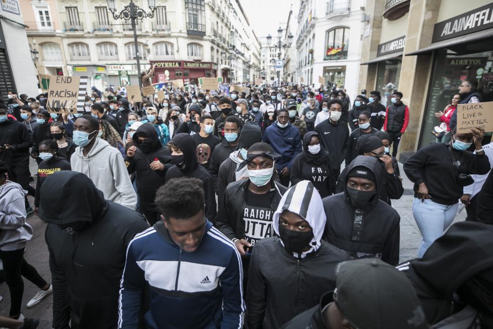 Manifestación contra el racismo en Zaragoza.