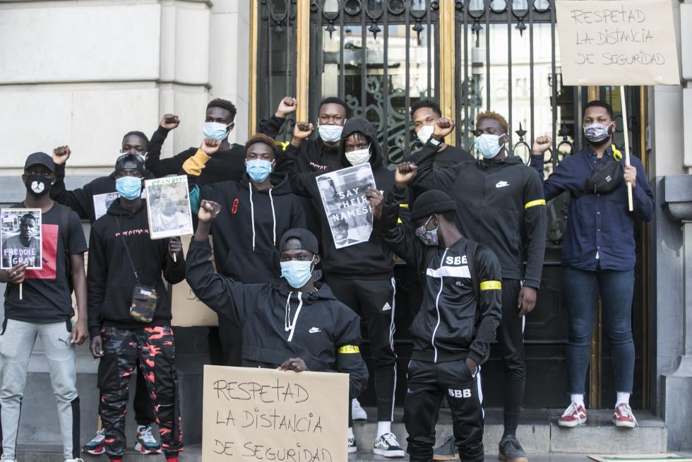 Manifestación contra el racismo en Zaragoza.