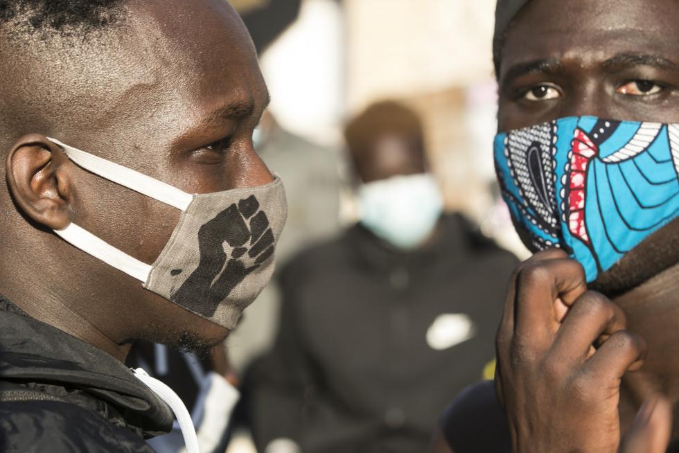 Manifestación contra el racismo en Zaragoza.
