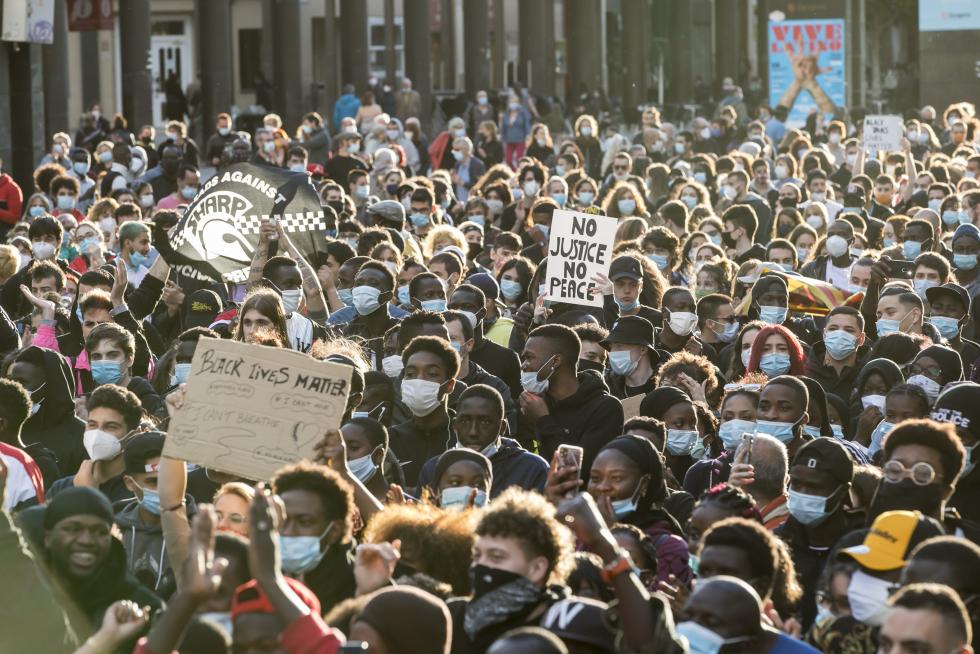 Manifestación contra el racismo en Zaragoza.