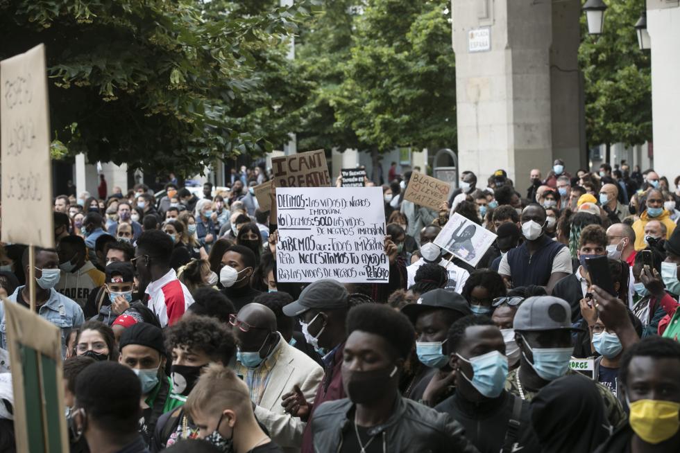 Manifestación contra el racismo en Zaragoza.