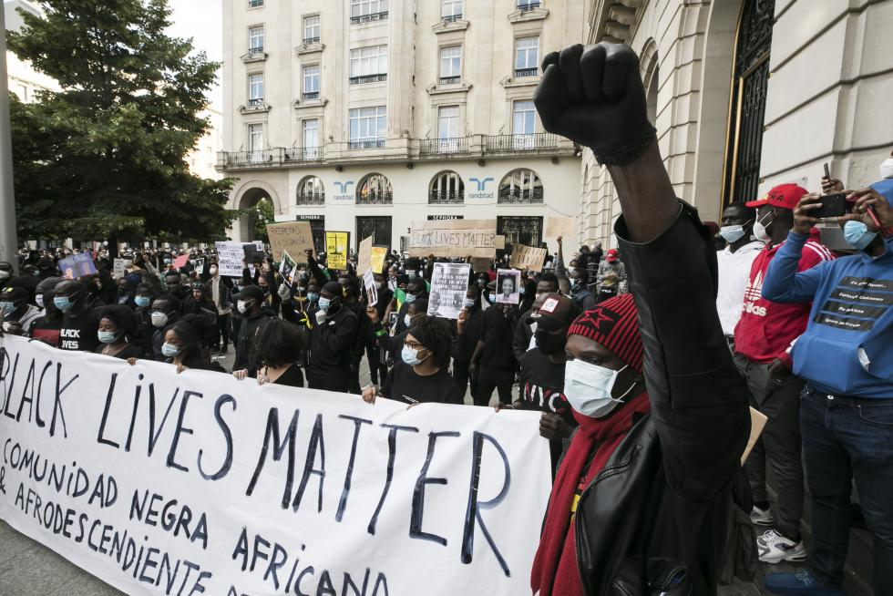 Manifestación contra el racismo en Zaragoza.