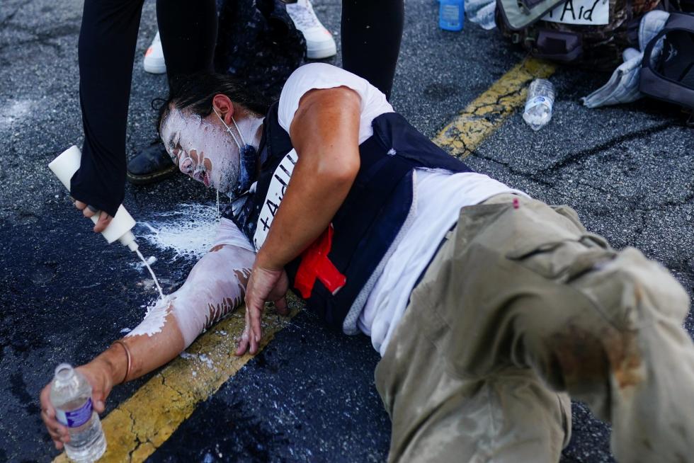 Protestas por la muerte de otro joven negro en Atlanta.