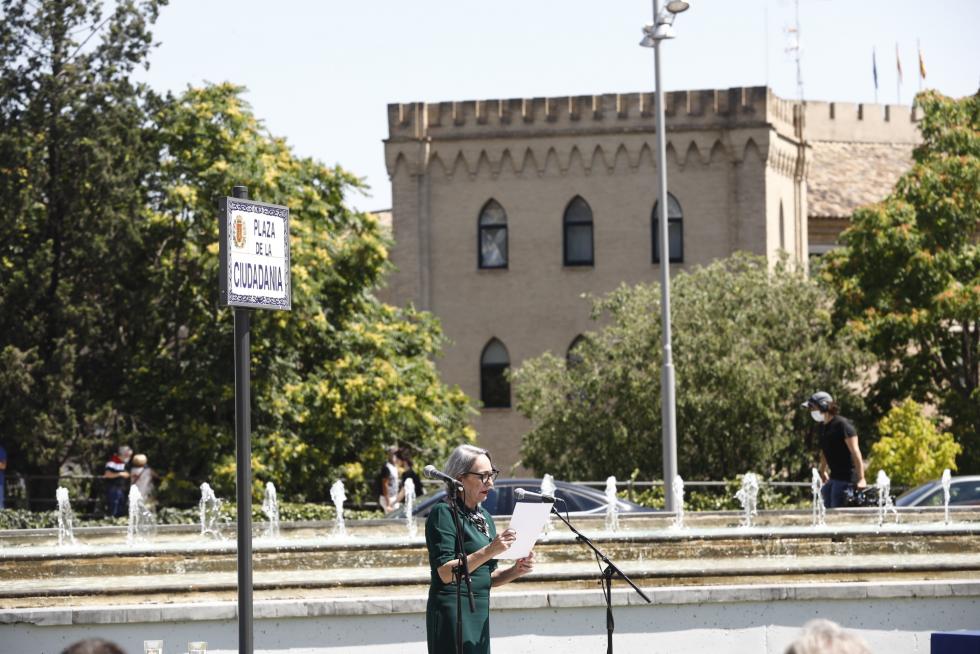 Homenaje en Zaragoza a las víctimas de la pandemia.