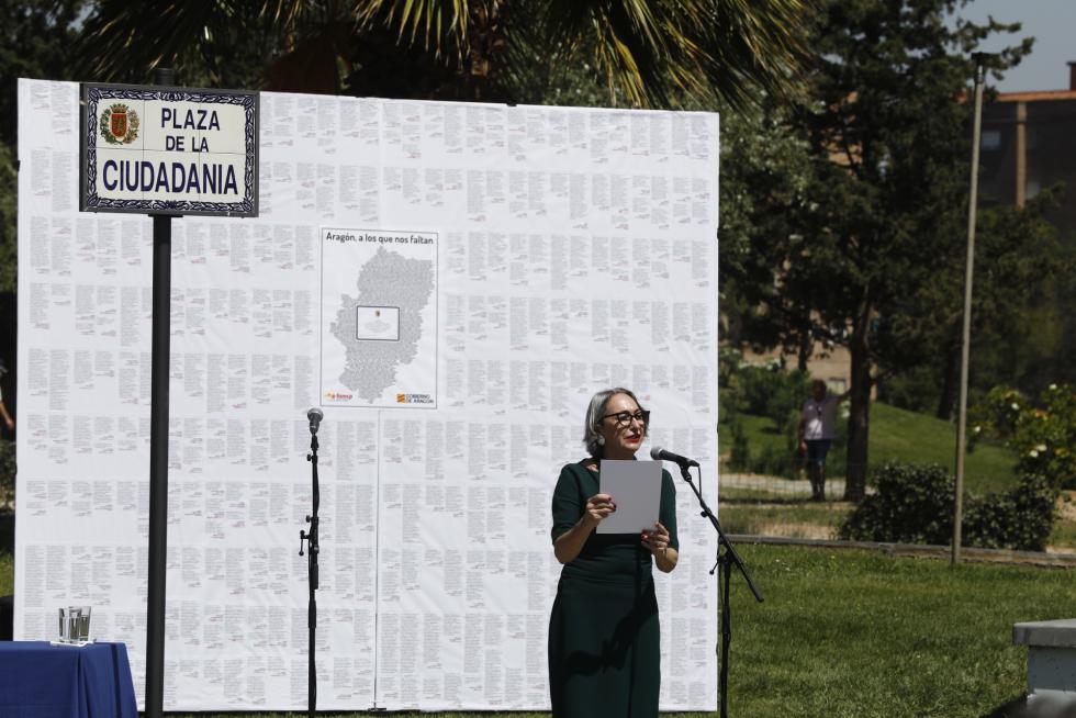 Homenaje en Zaragoza a las víctimas de la pandemia.