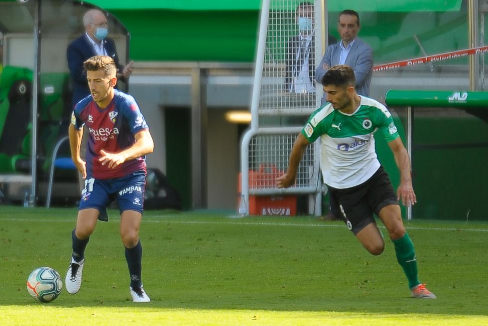 Partido del Racing de Santander contra la SD Huesca, en El Sardinero.