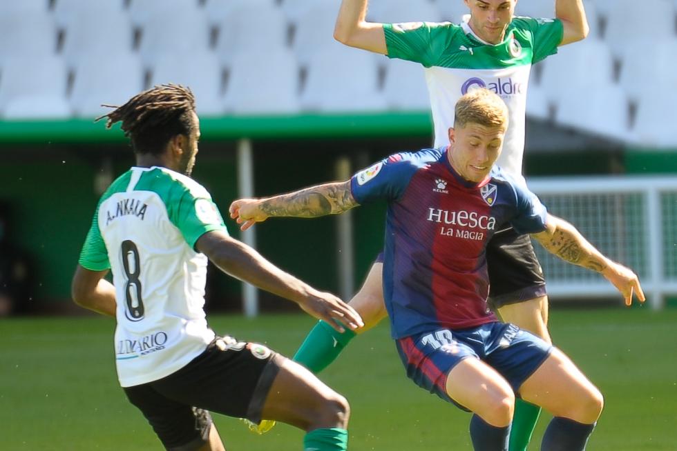 Partido del Racing de Santander contra la SD Huesca, en El Sardinero.