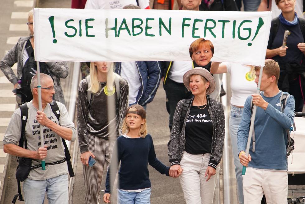Manifestación de los negacionistas en Berlín