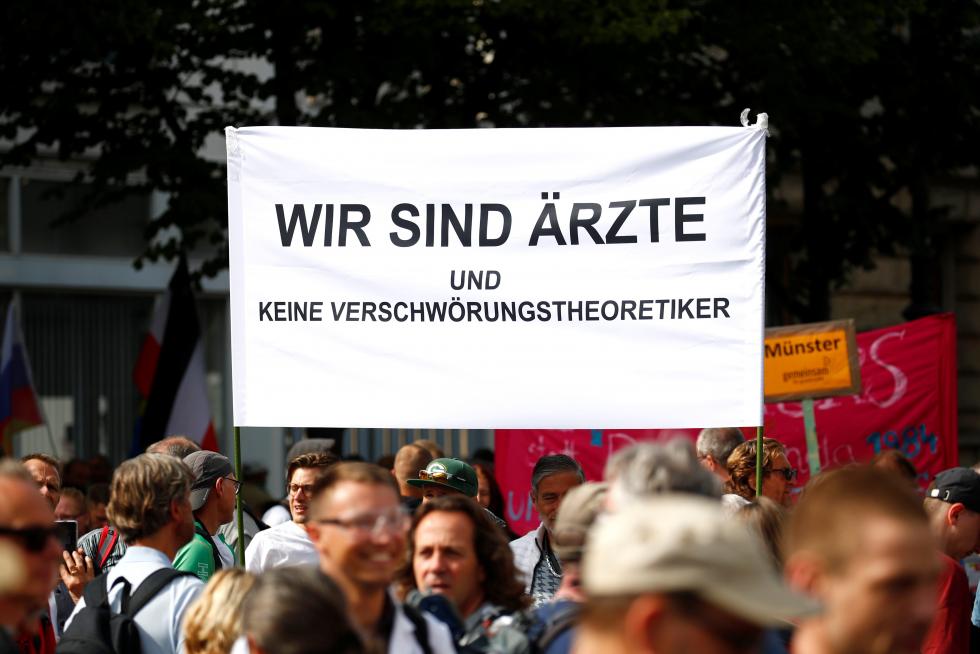 Manifestación de los negacionistas en Berlín