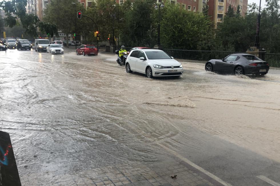 Afecciones de la lluvia torrencial en Zaragoza