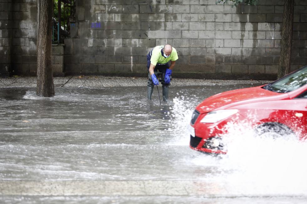 Tromba de lluvia torrencial en Zaragoza