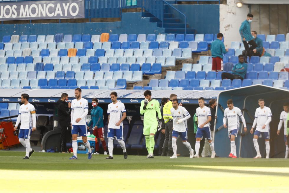Real Zaragoza - Albacete: calentamiento antes del partido
