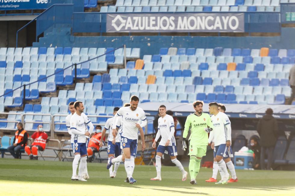 Real Zaragoza - Albacete: calentamiento antes del partido