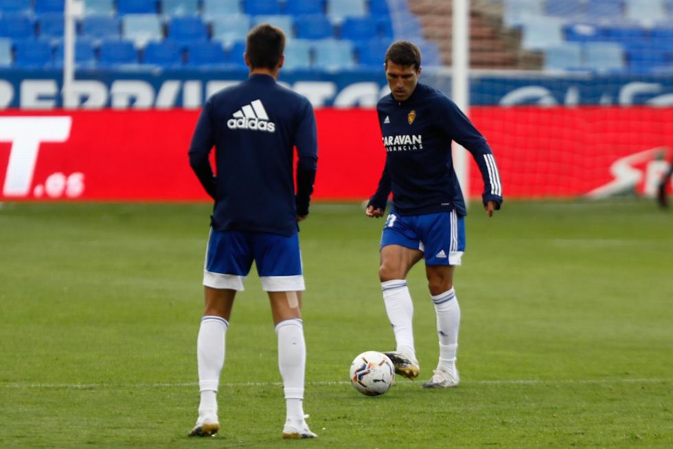 Real Zaragoza - Albacete: calentamiento antes del partido