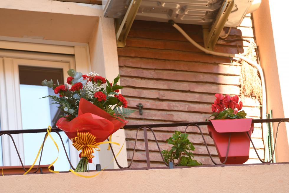 Algunos de las decoraciones florales de los zaragozanos