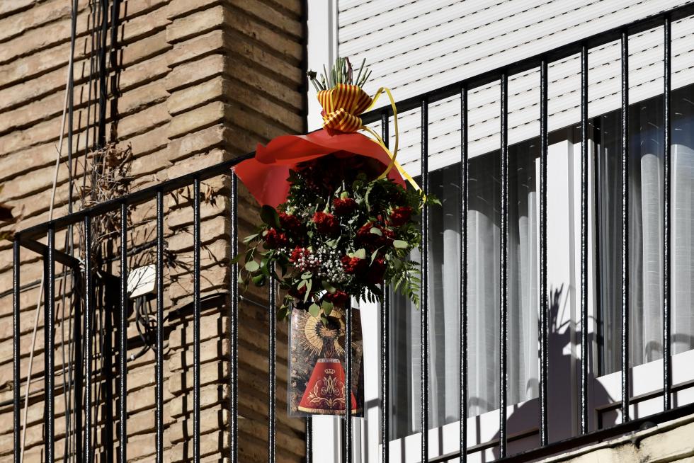 Algunos de las decoraciones florales de los zaragozanos