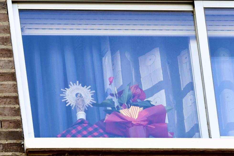 Algunos de las decoraciones florales de los zaragozanos