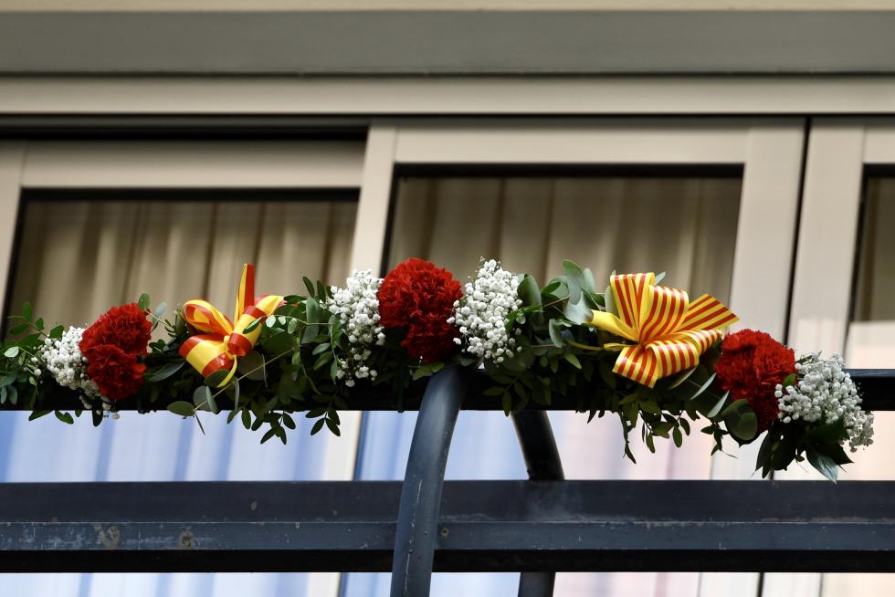 Algunos de las decoraciones florales de los zaragozanos