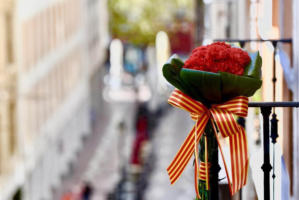 Algunos de las decoraciones florales de los zaragozanos
