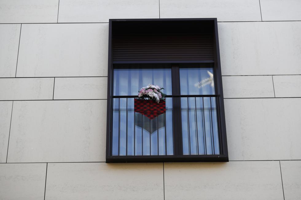 Balcones engalanados en el Día del Pilar 2020 en Zaragoza