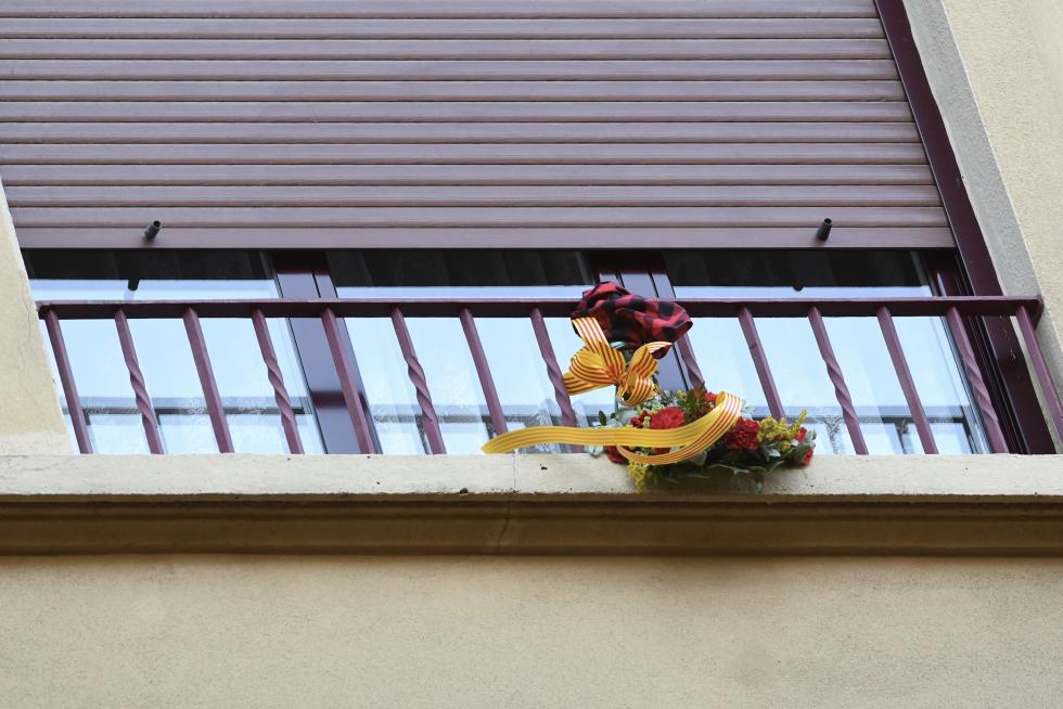 Balcones engalanados en el Día del Pilar 2020 en Zaragoza