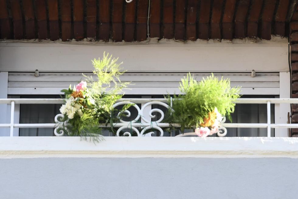 Balcones engalanados en el Día del Pilar 2020 en Zaragoza