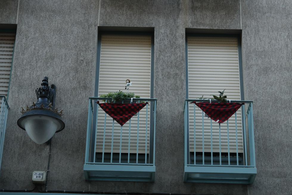Algunos de las decoraciones florales de los zaragozanos