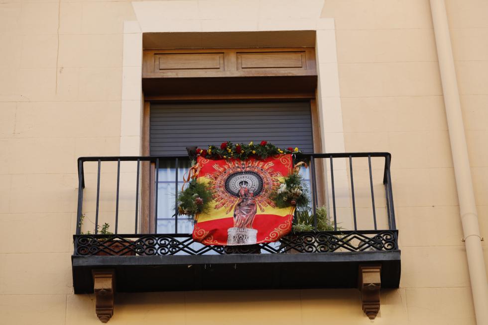 Algunos de las decoraciones florales de los zaragozanos
