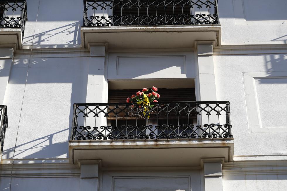 Algunos de las decoraciones florales de los zaragozanos