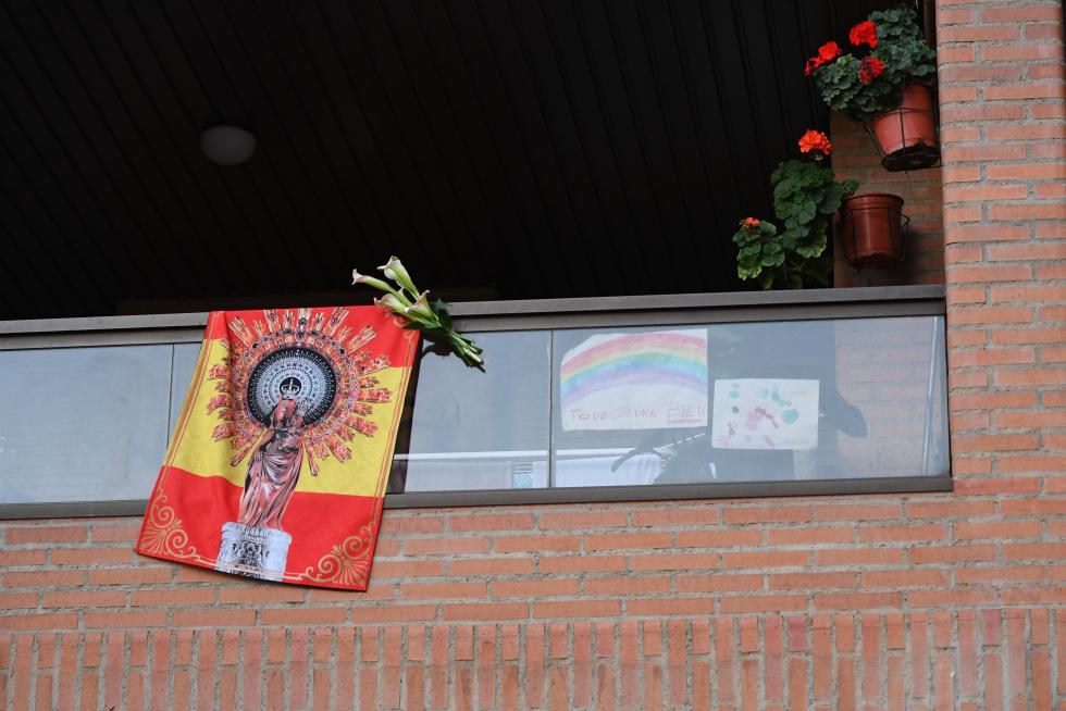 Algunos de las decoraciones florales de los zaragozanos