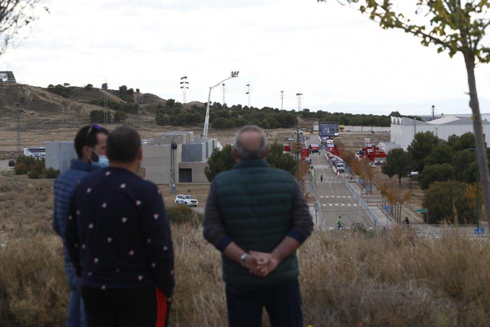 Ambiente en Ejea de los Caballeros, escenario del final de la cuarta etapa de la Vuelta a España