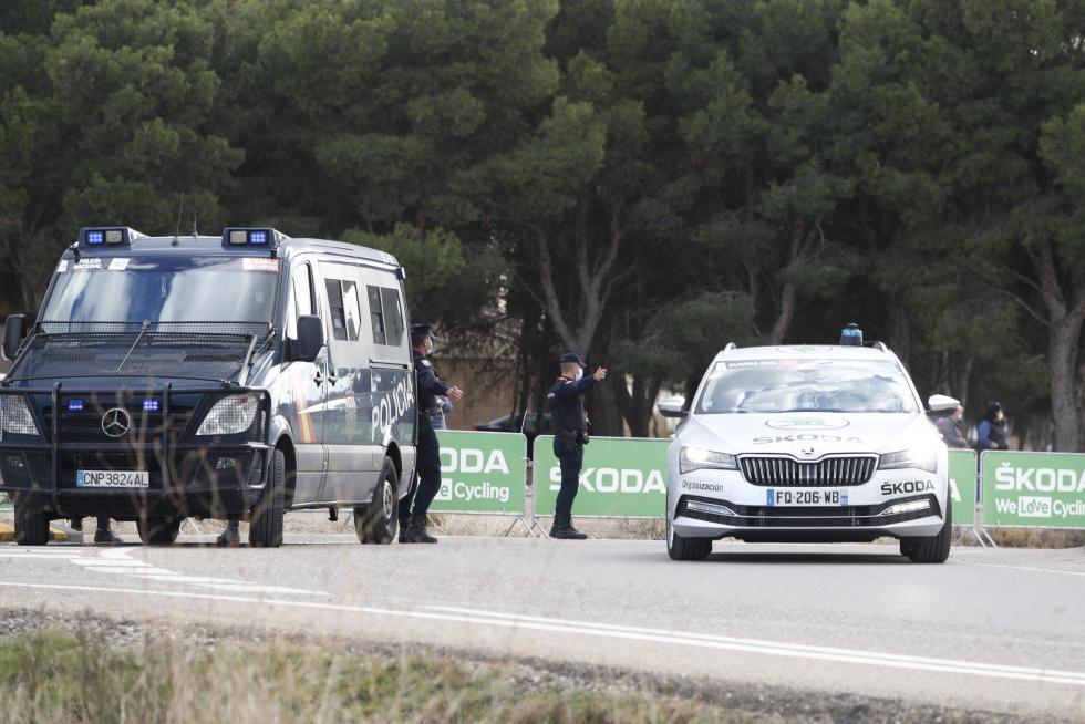 Ambiente en Ejea de los Caballeros, escenario del final de la cuarta etapa de la Vuelta a España