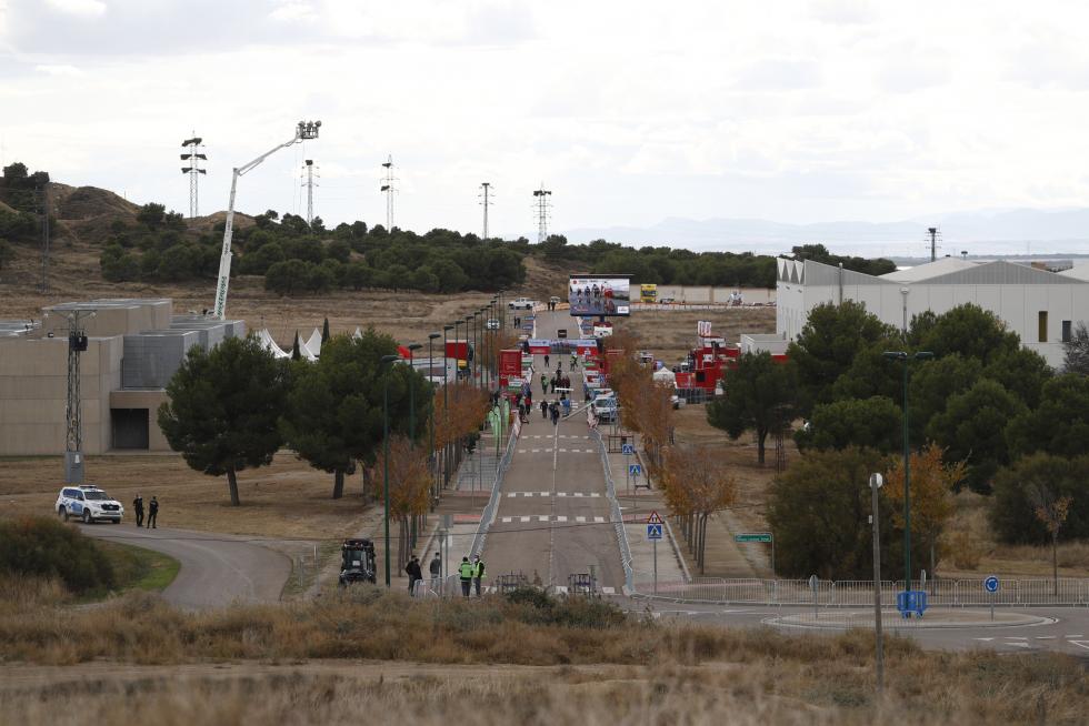 Ambiente en Ejea de los Caballeros, escenario del final de la cuarta etapa de la Vuelta a España