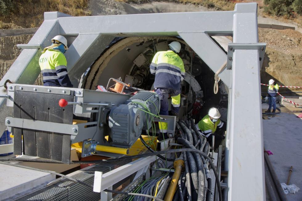 Preparada la tuneladora para el embalse de Mularroya