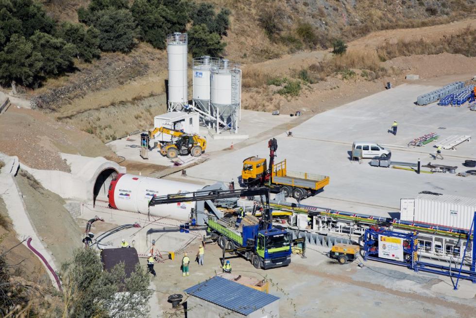 Preparada la tuneladora para el embalse de Mularroya