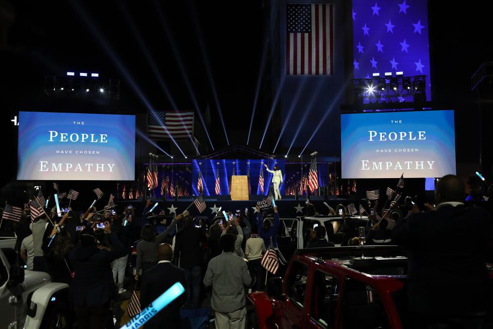 Joe Biden y Kamala Harris celebran haber ganado las elecciones a la Presidencia de Estados Unidos