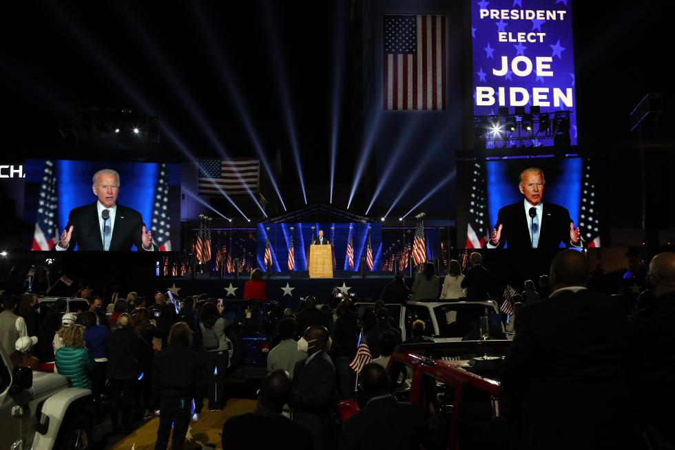 Joe Biden y Kamala Harris celebran haber ganado las elecciones a la Presidencia de Estados Unidos