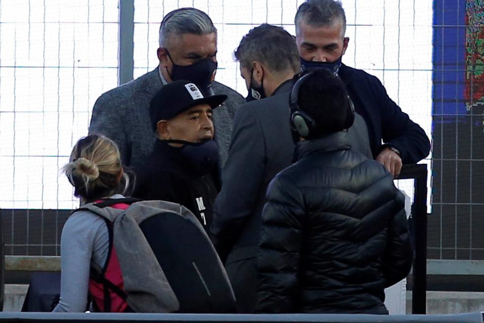 Diego Maradona, el día de su 60 cumpleaños, antes de la final de la Copa de La Liga Argentina entre Gimnasia y Esgrima y Patronato, 30/10/2020