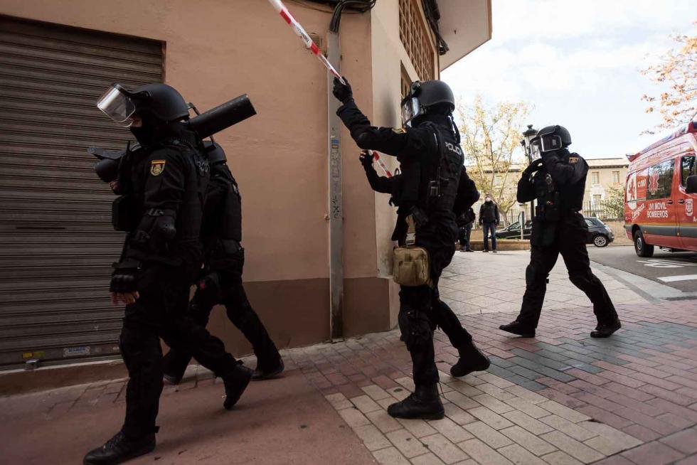 Tres okupas, detenidos por actos vandálicos en la calle Pignatelli