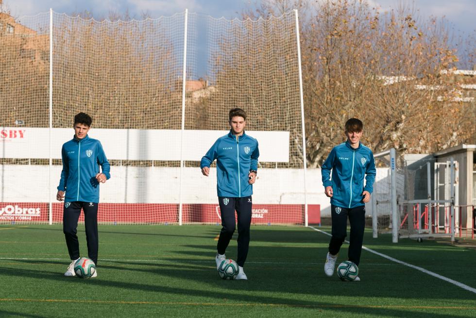 Alamañac, Mairal y Rico durante el entrenamiento.