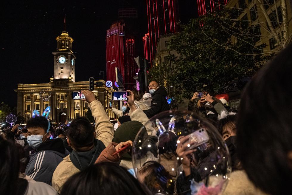 Celebraciones de fin de año en la localidad china de Wuhan, donde se fija el origen de la pandemia.
