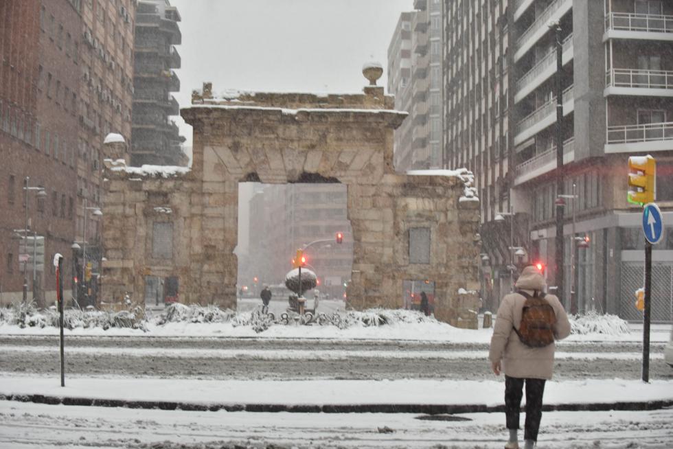 Filomena deja su rastro de nieve en Zaragoza