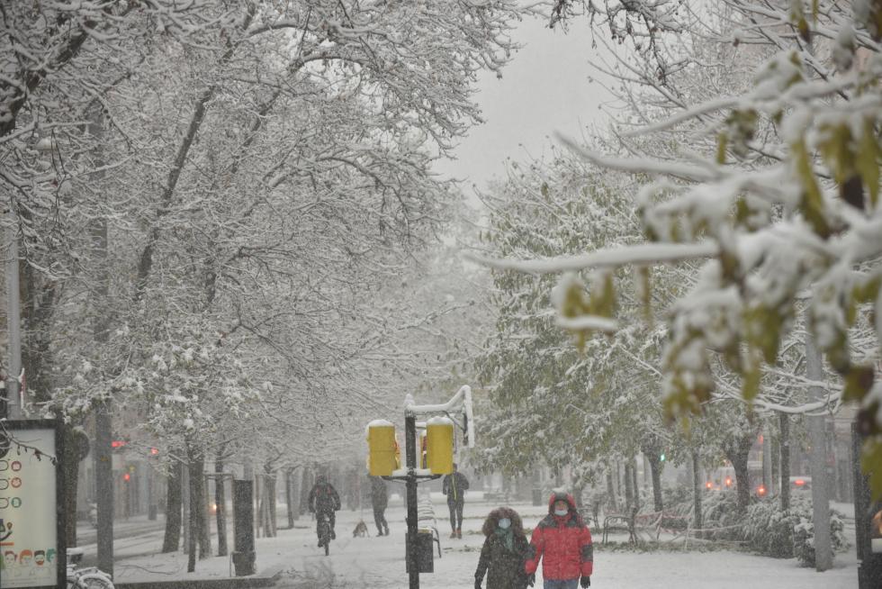 Filomena deja su rastro de nieve en Zaragoza