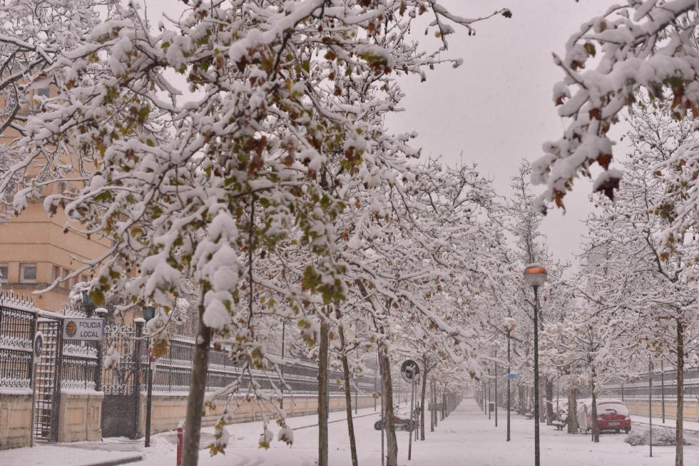 Filomena deja su rastro de nieve en Zaragoza