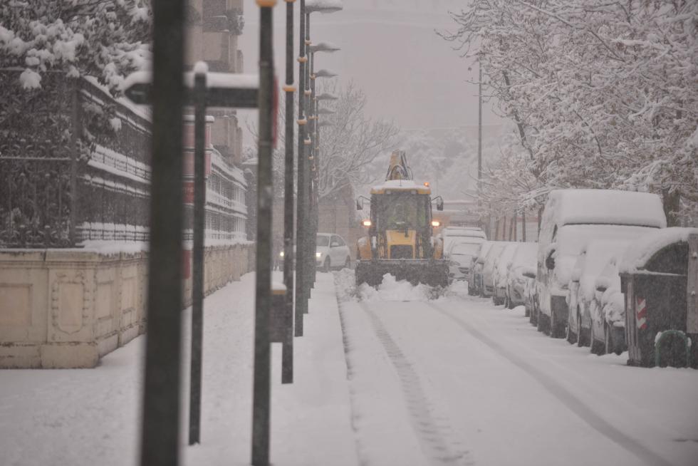 Filomena deja su rastro de nieve en Zaragoza