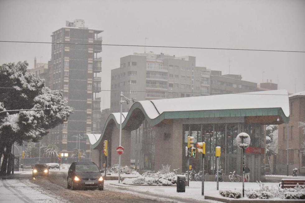 Filomena deja su rastro de nieve en Zaragoza